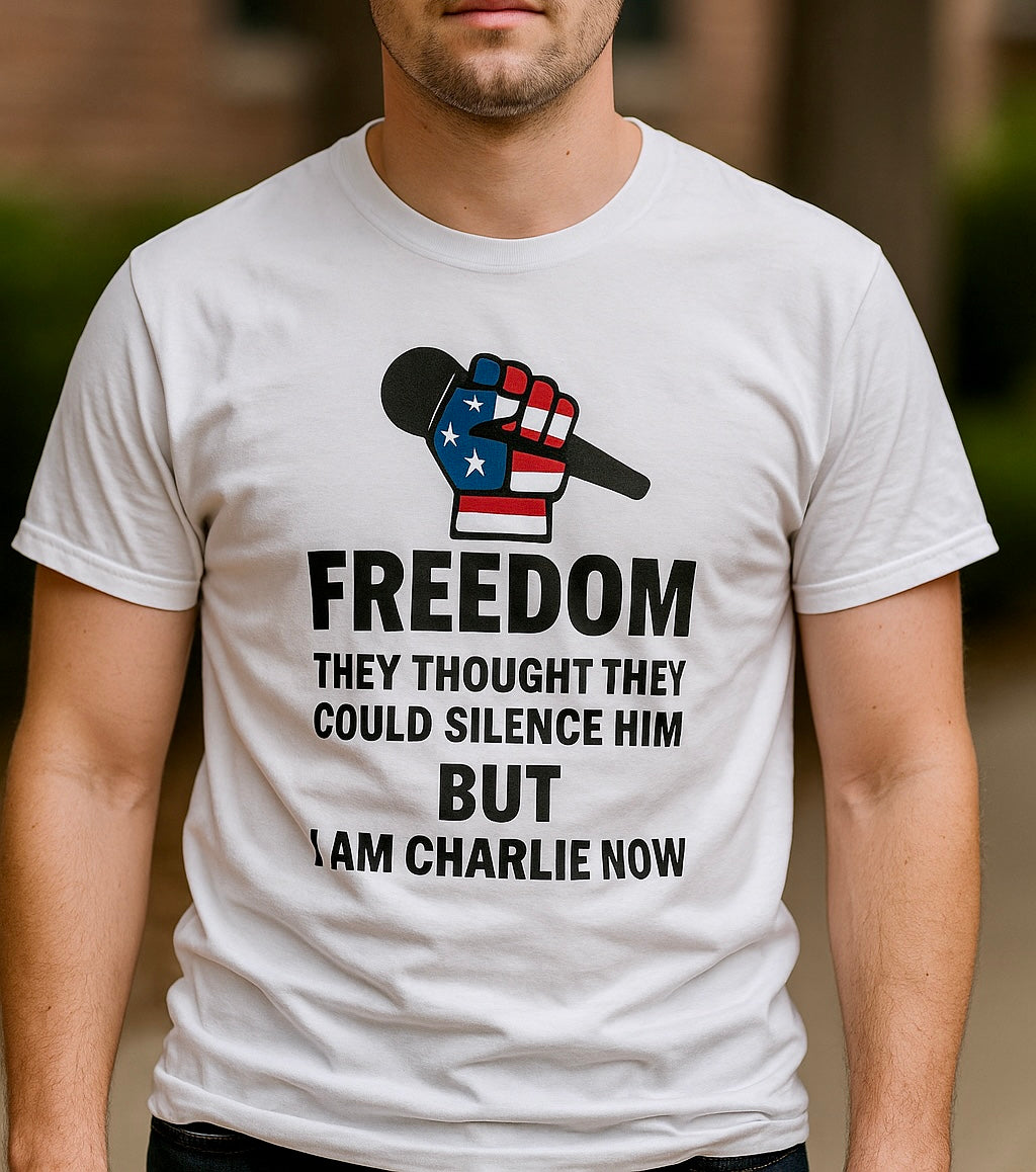 Charlie Kirk | 1993-2025 | Printed Tshirt: Freedom no blood